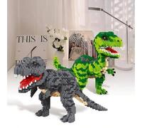 Shein 1500 piezas Dinosaurio de la era jurásica Dinosaurio de dibujos animados DIY Ensamblaje 3D Bloque de construcción creativo y educativo Alivio del estr