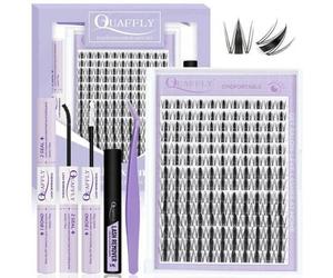 Shein 154 piezas Conjunto de racimos de pestañas estilo C-Curl Flirty Fairy, racimos de pestañas de estilo de dibujos animados de 10-18 mm, kit de extensión