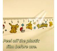 Shein 15cm Regla transparente de Pikachu Pokémon, herramienta de matemáticas de dibujos animados, útiles escolares, regalo de regreso a clases