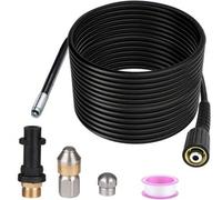 Shein 15m Limpiador de desagües apto para lavadoras a presión Karcher. Limpiador de desagües profesional compatible con K2-K7/HD/HDS de hasta 180 bares y 60