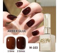 Shein 15ml Esmalte de uñas en gel de color marrón ámbar UV LED popular en otoño e invierno, esmalte de uñas en gel semi-permanente para uso doméstico