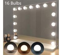 Shein 16 bombillas LED con luz para espejo de maquillaje con adaptador USB, bombillas de bola giratorias para decoración de espejo de maquillaje en habitaci