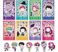 Shein 16 piezas/8 piezas Pegatinas y calcomanías con personajes de dibujos animados y temas de K-Pop para funda de teléfono, portátil, cuaderno, graffiti DI