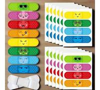 Shein 16 piezas de vendas elásticas adhesivas - Vendas de colores vibrantes y diseños alegres, flexibles y transpirables, con cobertura para nudillos y yema