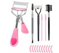 Shein 16 piezas Juego de rizador de pestañas de acero inoxidable, incluye 1 pieza rizador de pestañas, 1 pieza peine de pestañas, 2 piezas rodillos de pesta