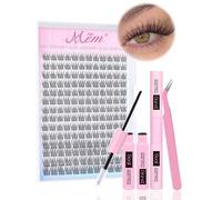 Shein 168/200 piezas Kit de extensión de pestañas naturales con rizo D, ligero y delicado, pestañas individuales de 9-12mm, incluye pegamento para pestañas
