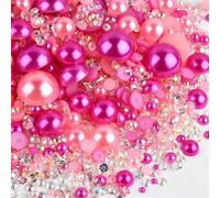 Shein 1680 piezas Surtido de 3-10 mm perlas planas de resina con diferentes colores para manualidades de joyería, fundas de teléfono, espejos, tazas, artesa