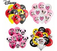 Shein 18 globos de látex de 12 pulgadas de Mickey Mouse y Minnie Mouse rosa para decoración de fiesta de cumpleaños, suministros para fiesta
