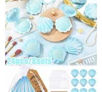 Shein 18 piezas/6 sets - Recuerdos para Baby Shower, Recuerdos para fiesta de revelación de género del bebé, Mini cepillo de viaje plegable con espejo con f