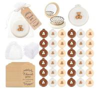 Shein 18 piezas - Recuerdos para Baby Shower, Recuerdos para fiesta de revelación de género del bebé, Espejos compactos, Peines a granel para recuerdos de b