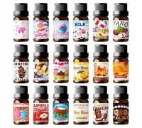 Shein 18 Piezas Set de Aceites Esenciales de 10ml, Incluyendo Vainilla Helado, Leche de Coco, Café Moca, Galleta, Paleta, Miel, Osito de Goma, Bahía Ron, Ma