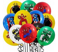 Shein 18 piezas/set Globos de látex de Avengers Spiderman de 12 pulgadas, decoraciones de fiesta de cumpleaños, juguetes, suministros para fiesta de baby sh