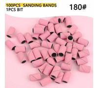 Shein 180# Bandas de lijado de uñas de color rosa para taladro, 100 piezas de color blanco profesional con broca de 3/32", set para manicura y pedicura, sum