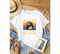 Shein 180g Camiseta de hombre vintage de algodón puro Jesus OMG You That That's What I Said, Top de manga corta con cuello redondo y estampado de camiseta n
