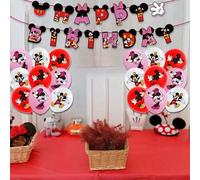 Shein 19 PIEZAS Conjunto de globos oficialmente con licencia de Disney Mickey Mouse Clubhouse Mickey Minnie, decoración romántica para la habitación, sumini