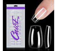 Shein 192 piezas de puntas de uñas falsas en forma de ataúd corto, 12 tamaños de puntas de uñas transparentes, perfectas para extensión de uñas y DIY, sumin