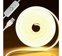 Shein 1m/2m/3 metros/4m/5m Tira de luz flexible de neón LED, iluminación decorativa, lámpara regulable con interruptor de botón alimentada por USB, para dor