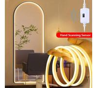 Shein 1m/2m/3m/4m/5m Tira de luz decorativa flexible LED de neón USB, lámpara de ambiente regulable para transmisión en vivo, espejo de maquillaje, iluminac