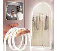 Shein 1m/2m/3m/4m/5m Tira de luz decorativa flexible LED de neón USB, lámpara de ambiente regulable para transmisión en vivo, espejo de maquillaje, baño, in