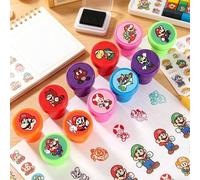 Shein 1set/12pcs Sellos S-Uper Marios para Niños Figuras de Acción Anime Sello de Maestro Recompensa Accesorios para Niños Juguetes Clásicos Regalo ,El Reg