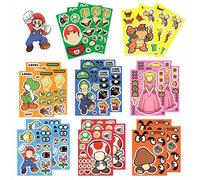 Shein 1set/8pcs Juego de Pegatinas Super Plumber Bros, Varias Pegatinas DIY con Personajes como Héroes de Caperucita Roja, Princesas, Dragones y Hongos, Par