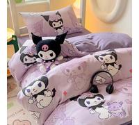 Shein 2/3 piezas Juego de ropa de cama - Hello Kitty/Kuromi/Cinnamoroll/Pochacco (1 pieza Funda nórdica + 1/2 piezas Funda de almohada, Sin relleno) Dibujos