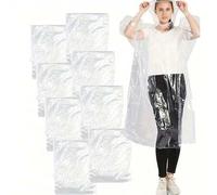 Shein 2/4/6/8/10 piezas Chubasquero desechable portátil, Poncho de lluvia ligero para adultos, Chaqueta impermeable de emergencia transparente, Adecuado par