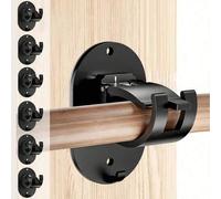 Shein 2/4/6/8 piezas Soportes para barras de cortina sin taladro, Soportes adhesivos mejorados para barras de cortina, Ganchos ajustables universales para b