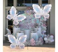 Shein 2/4/6 piezas Globos de mariposa gigantes transparentes y coloridos - Ideales para fiestas con temática de cuentos de hadas, bodas y aniversarios, rega