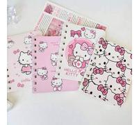 Shein 2/4 piezas Cuaderno espiral A7 con diseño minimalista de Hello Cute Kitty Cinnamoroll | Diseño de anime lindo con divisores, diario estético portá