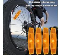 Shein 2/4 piezas Reflectores de radios de bicicleta de montaña para carretera, luces reflectantes de seguridad para aro de rueda, accesorios de ciclismo
