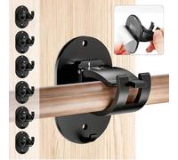 Shein 2/4 piezas Soportes de barra de cortina autoadhesivos mejorados, ganchos decorativos para el hogar, soportes ajustables universales sin taladro para b