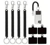 Shein 2/4 Sets Correa de teléfono con parche, muñequera elástica y correa antiextravío para estuche de teléfono, para actividades al aire libre como senderi