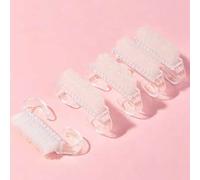 Shein 2/5/10/20/50/100 piezas Cepillos de uñas de cerdas suaves de acrílico transparente, juego de herramientas para el cuidado de uñas inodoro, mango ergon