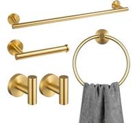 Shein 2/5 Piezas Juego de Accesorios de Baño de Acero Inoxidable: Barras de Toallas, Anillo de Toalla, Portarrollos de Papel Higiénico, Ganchos para Bata -