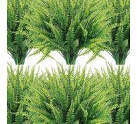 Shein 2/6/12 piezas Hierba artificial verde Sevenleaf Persia, plantas colgantes de helecho artificial, decoración de pared verde, decoración del camino del