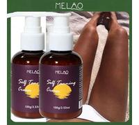 Shein 2 Cajas de Loción Bronceadora Natural sin Sol MELAO, 100g/3.53oz Agente Bronceador Natural sin Sol, Loción Bronceadora Dorada de Larga Duración Apta p