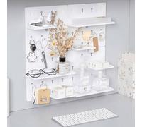 Shein 2 Juegos de estantes de pared sin taladro, diseño modular para dormitorio, sala de estar, cocina, organizador de almacenamiento montable, a prueba de