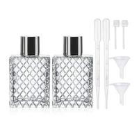 Shein 2 paquetes de 100ml/3.4oz Botellas de perfume de vidrio recargables de lujo, atomizadores de niebla fina transparentes para aceites esenciales, cosmét