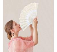 Shein 2 paquetes de abanicos retro españoles con estampado en oro, diseño bicolor negro y blanco con borla REGALADA - Perfectos para bailes de iglesia, actu
