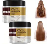 Shein 2 Paquetes de Mascarilla Capilar Hidratante con Esencia de Maca y Colágeno - Infundida con Aceite de Argán, Aceite de Coco y Queratina Hidrolizada par