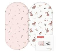 Shein 2 paquetes de sábanas para moisés, sábanas ajustadas acogedoras y transpirables, sábanas de cuna de viaje con patrón floral de moda, sábanas de cuna e
