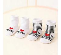 Shein 2 pares de calcetines hasta el tobillo con diseño de "Baby Love Daddy & Mommy"