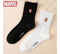 Shein 2 pares de leggings/calcetines deportivos ajustados con bordado de Iron Man de Marvel en estilo de dibujos animados únicos y divertidos, adecuados par