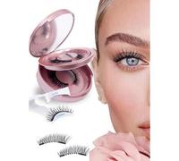 Shein 2 pares de pestañas magnéticas de aspecto natural con aplicador, pestañas magnéticas reutilizables que no requieren pegamento ni delineador