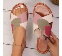 Shein 2 pares de Sandalias planas con forma de hoja para mujeres, nuevas para verano, cómodas, de moda, de playa, para uso casual en exteriores y en casa