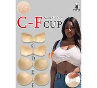 Shein 2 pares de sujetadores adhesivos push-up de copa C/D/E/F, reutilizables, sin tirantes, con cierre frontal, lencería adhesiva invisible con efecto elev