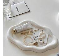 Shein 2 piezas/1 pieza Bandeja cerámica en forma de nube asimétrica de 7.68*5.32 pulgadas, bandeja de almacenamiento de joyas de estilo nórdico, plato decor