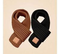Shein 2 piezas/1 pieza Bufandas tejidas cálidas para niños, cuello caliente de otoño e invierno para niños y niñas, bufanda tejida versátil, a prueba de vie