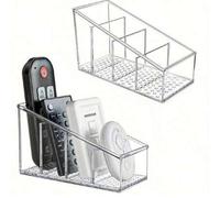 Shein 2 piezas/1 pieza Soporte transparente para control remoto - Soporte de escritorio para control remoto de TV con base antideslizante, multifunción hori